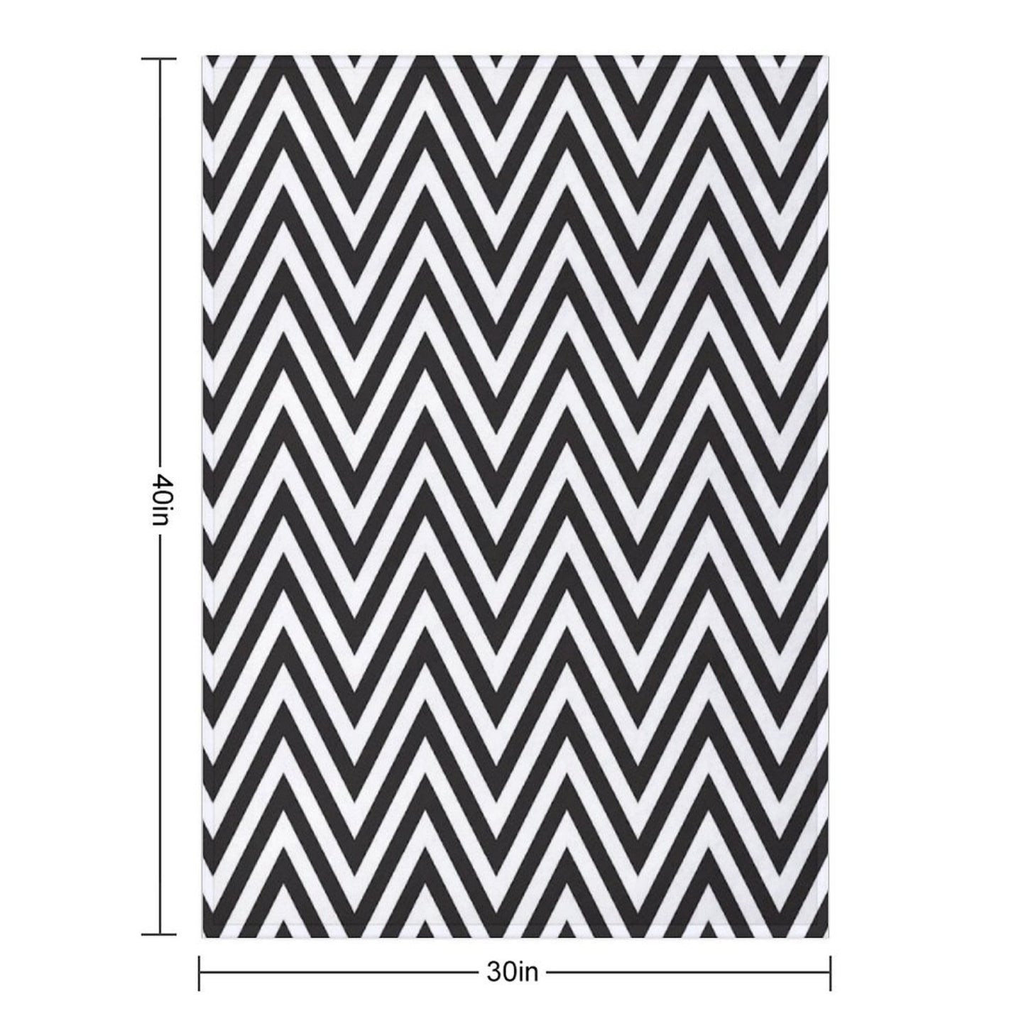 MODERN CHEVRON PATTERN Bold Monochrome Black + White Plush Throw Blanket