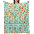 Cute Capybara Art, Illustration Seamless Pattern Gift-ready Throw Blanket