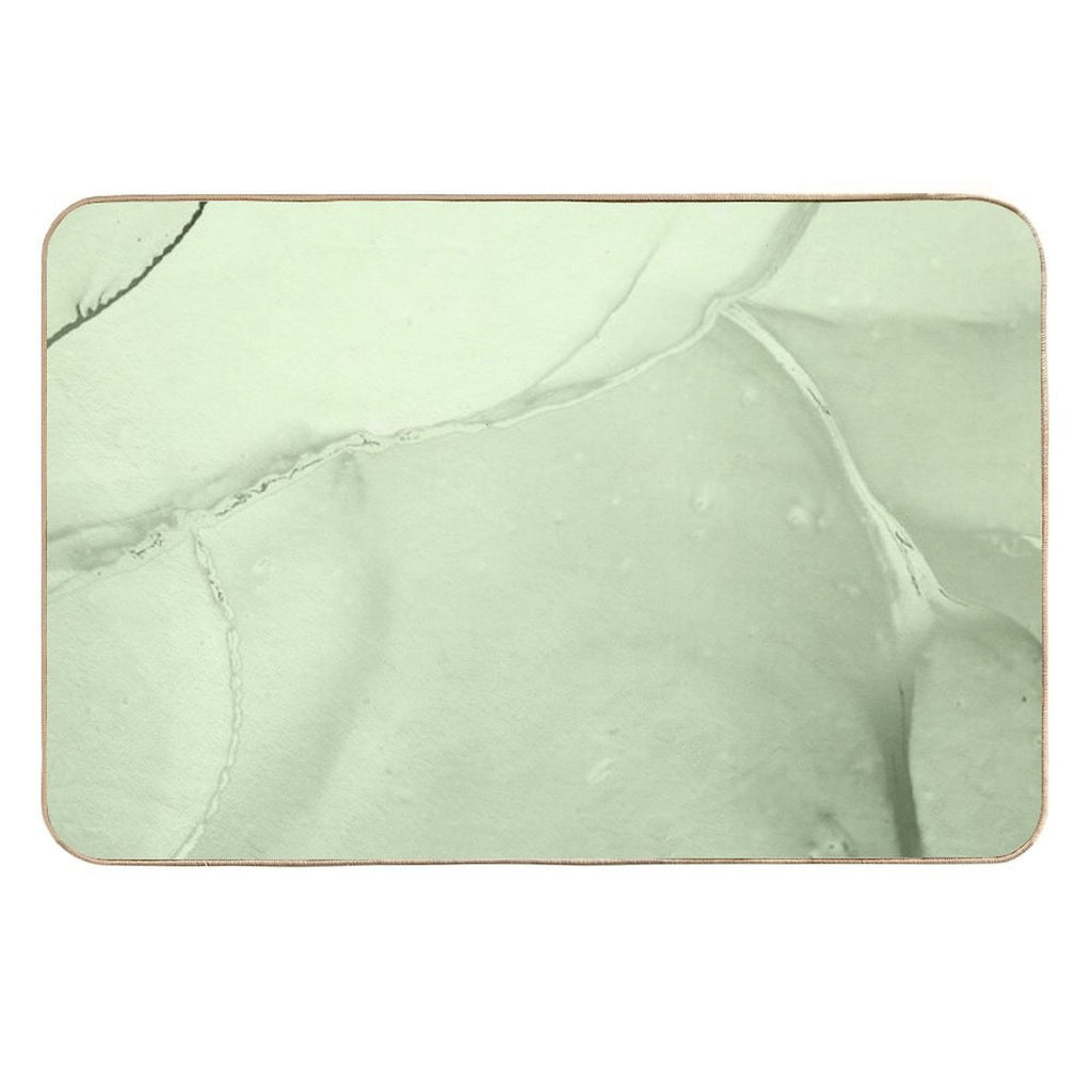Soft Pastel Green, Sage Green Marble  Non-Slip Bath Mat
