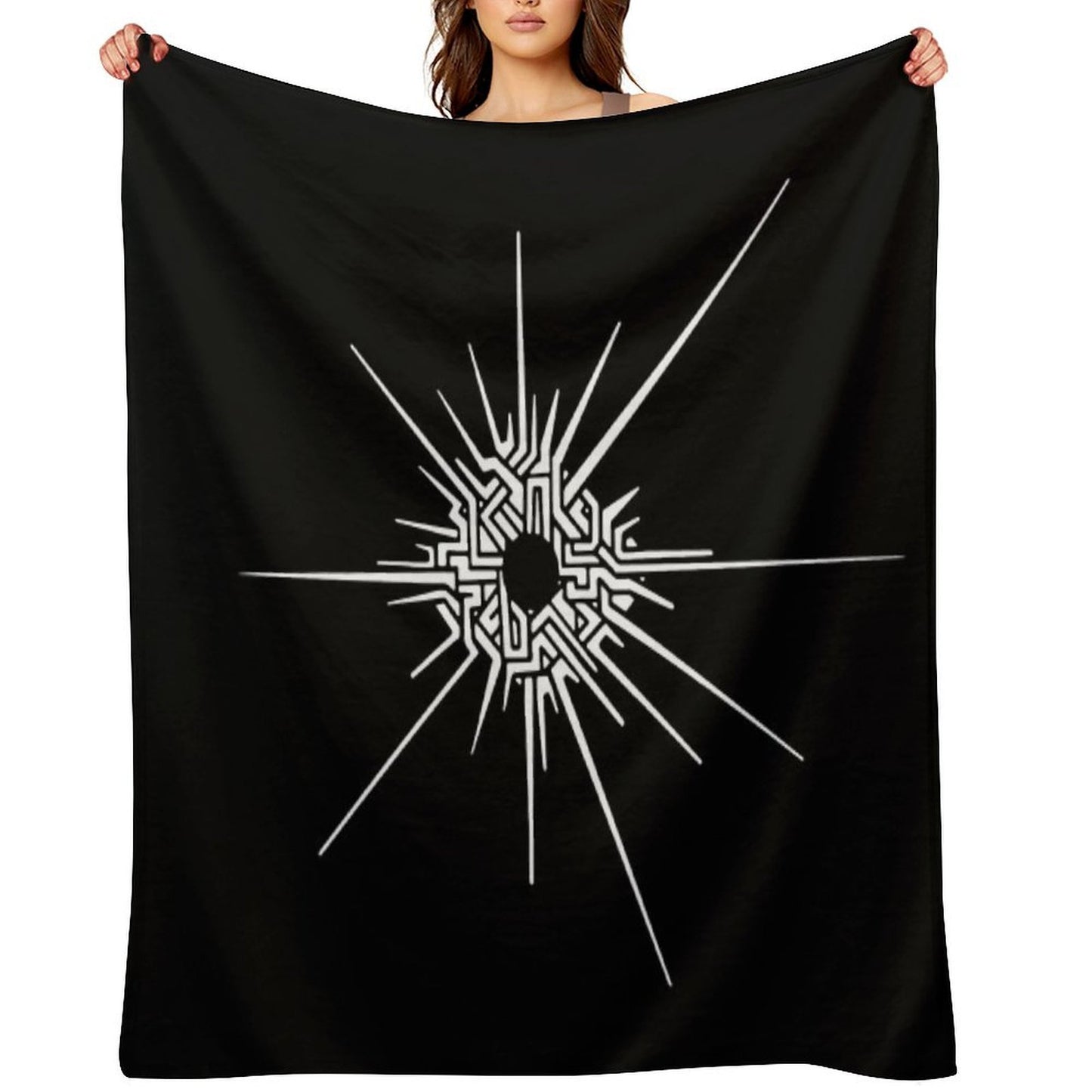 Outer Wilds™ - Eye of The Universe (Symbol) [White] Eco-conscious Throw Blanket