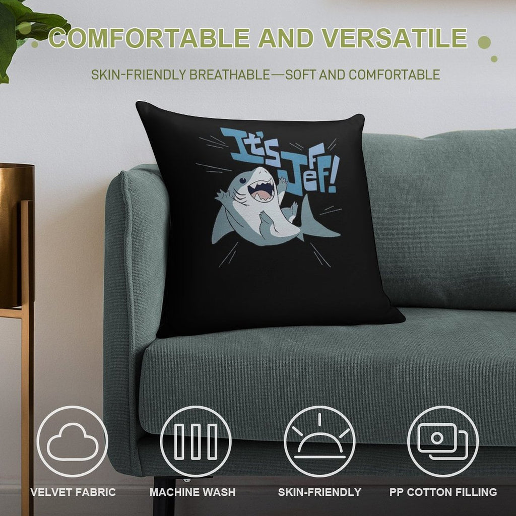 It’s Jeff The Landshark Soft High-Density Material Throw Pillow