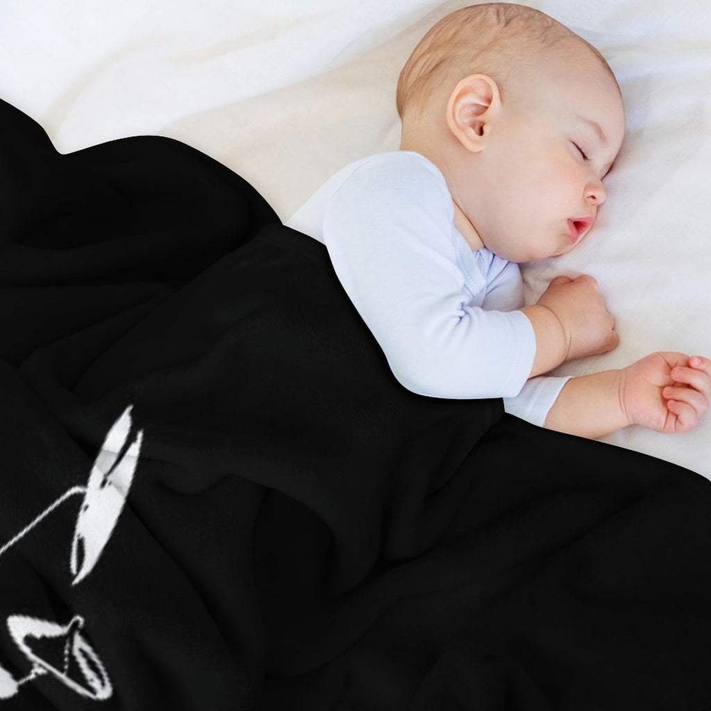 Drum Kit Black And White Versatility Throw Blanket