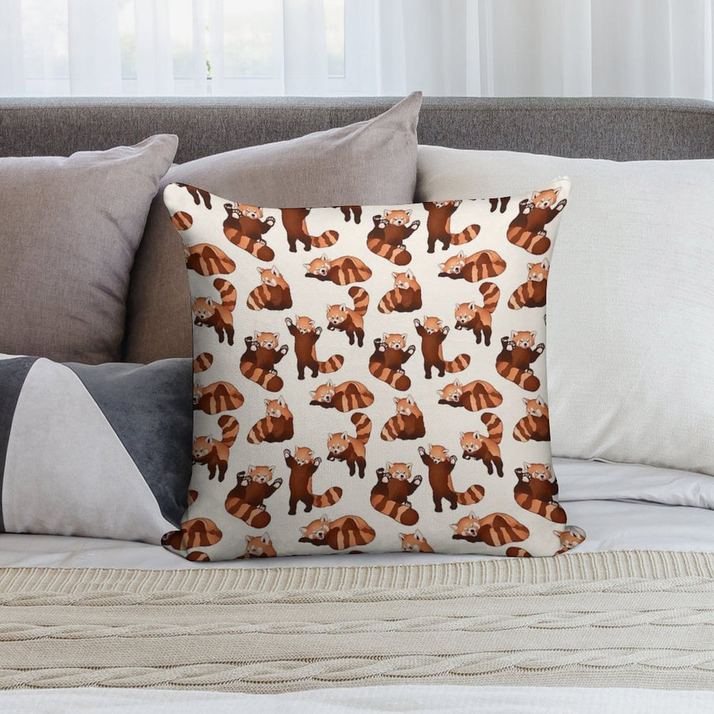 Red Panda Pattern Soft Easy Maintenance Throw Pillow