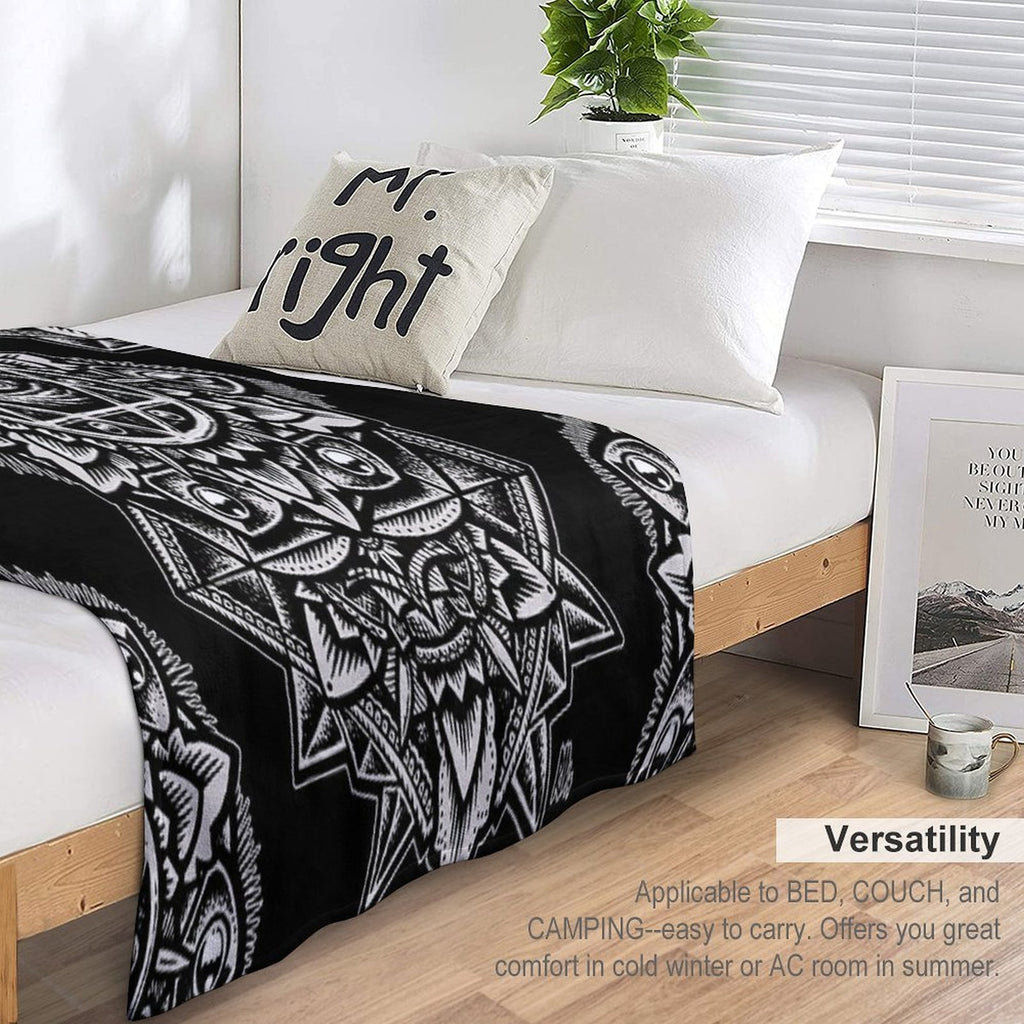 Eye of God Flower Mandala Multi-functional Throw Blanket