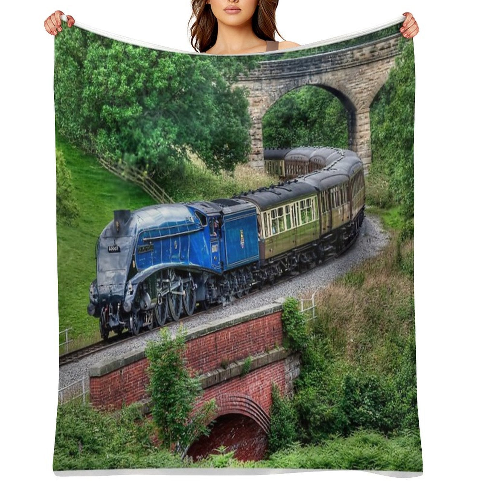 60007 Sir Nigel Gresley Locomotive Easy Care Throw Blanket