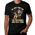 Funny 4th of July Men Women Im Just Here for Fireworks Zip  Slim-fit Cut T-Shirt