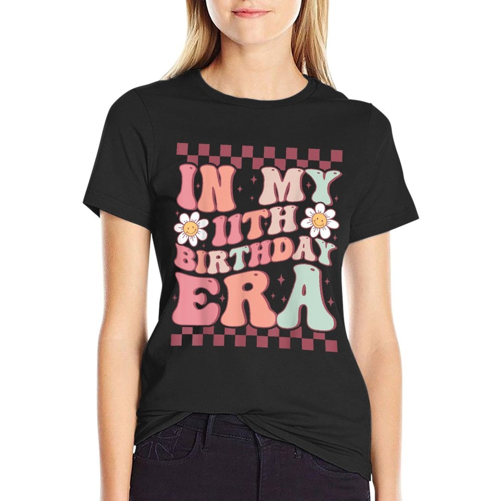 In My 11th Birthday Era Cute Groovy 11th Birthday Party  Polyester Blend T-Shirt