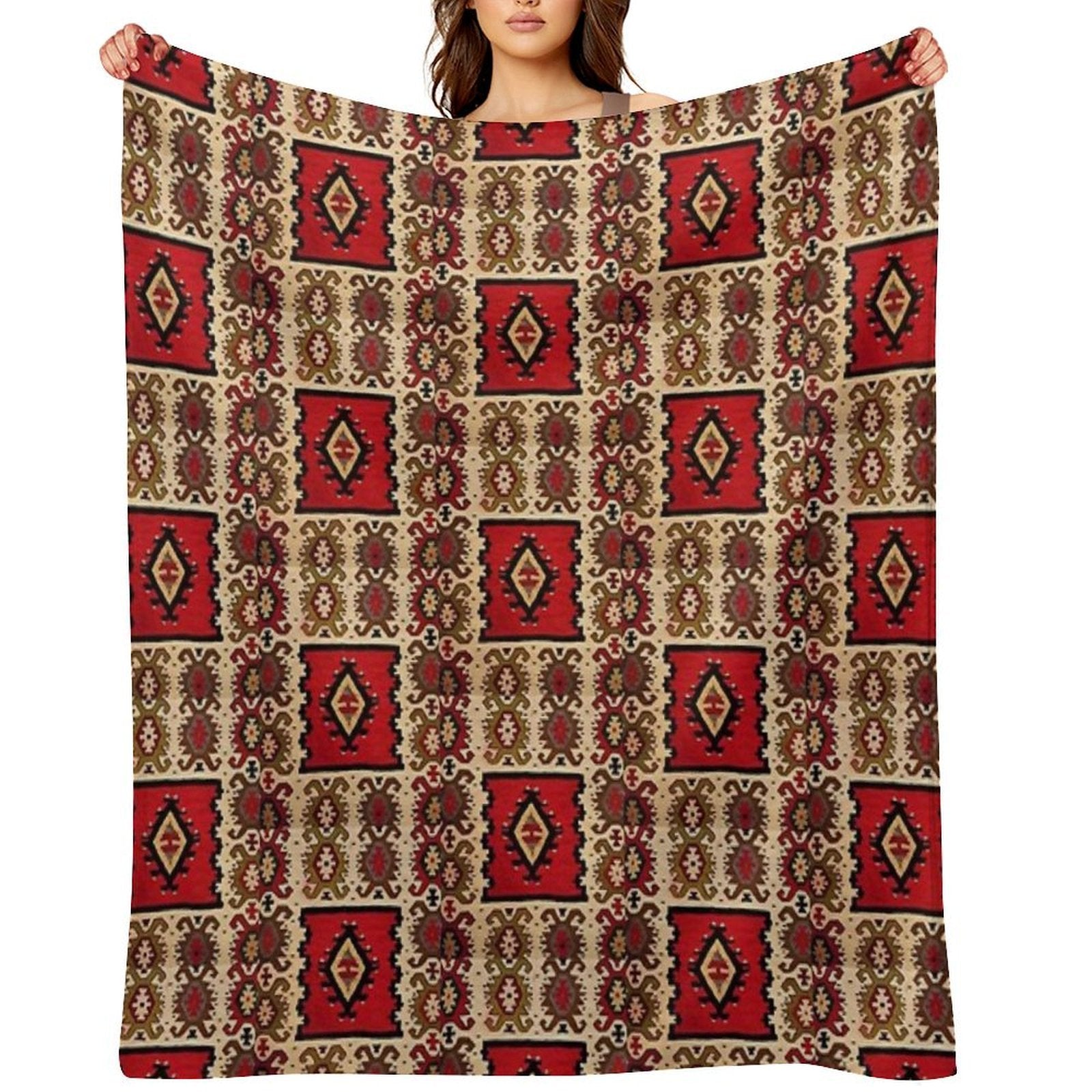 Bosnian Rug,pattern Wrinkle-free Throw Blanket