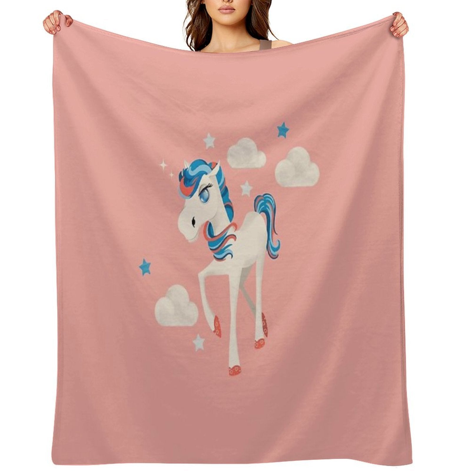 Cute Pony Travel-friendly Throw Blanket