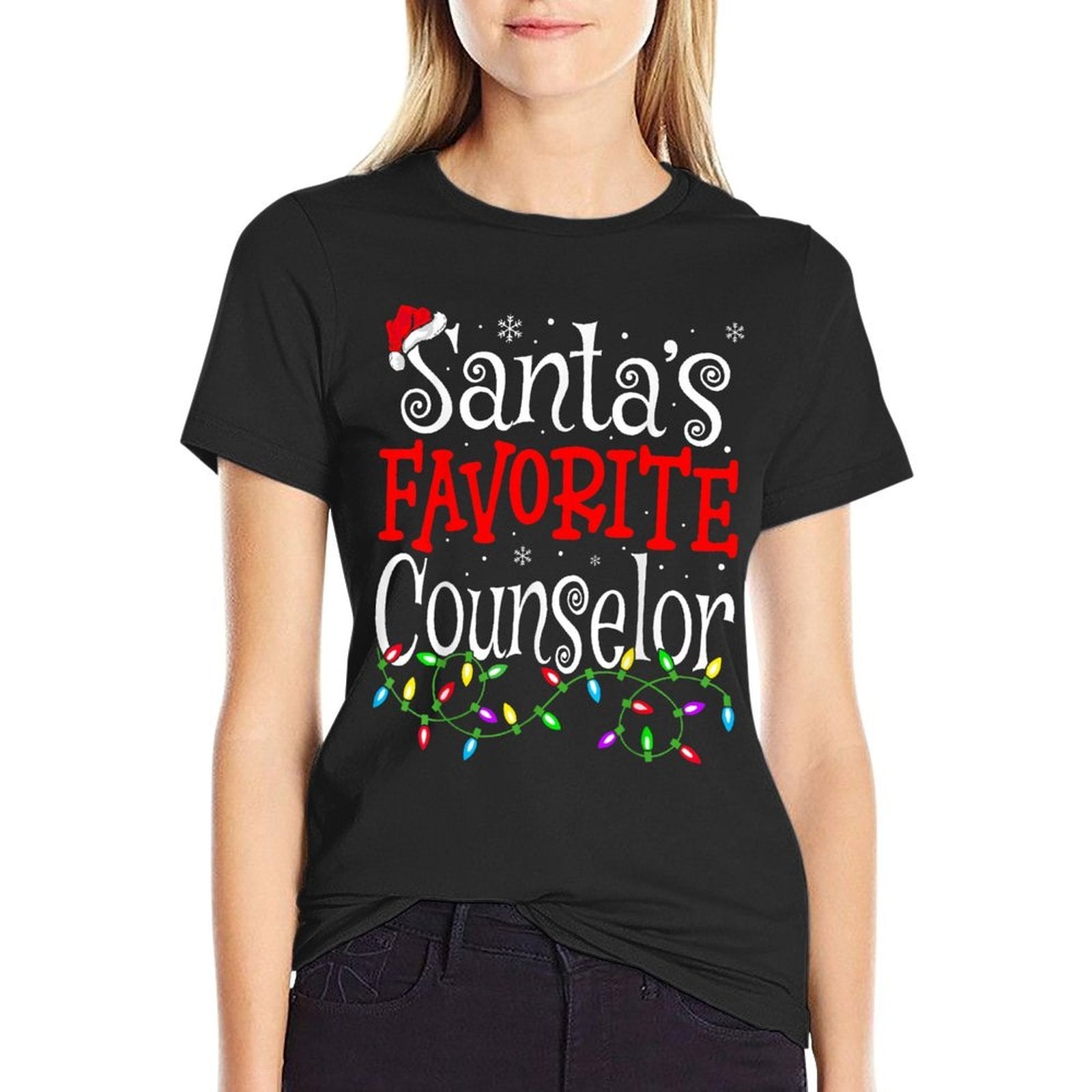 Santa Favorite Counselor Funny Christmas School Counselor Comfortable T-Shirt