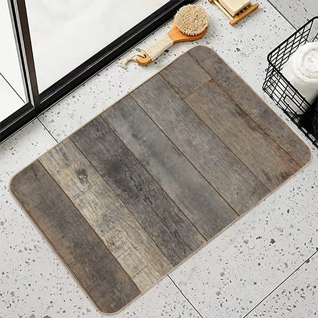 Western Country Distressed Old Barn Farmhouse Wood  Versatile Bath Mat