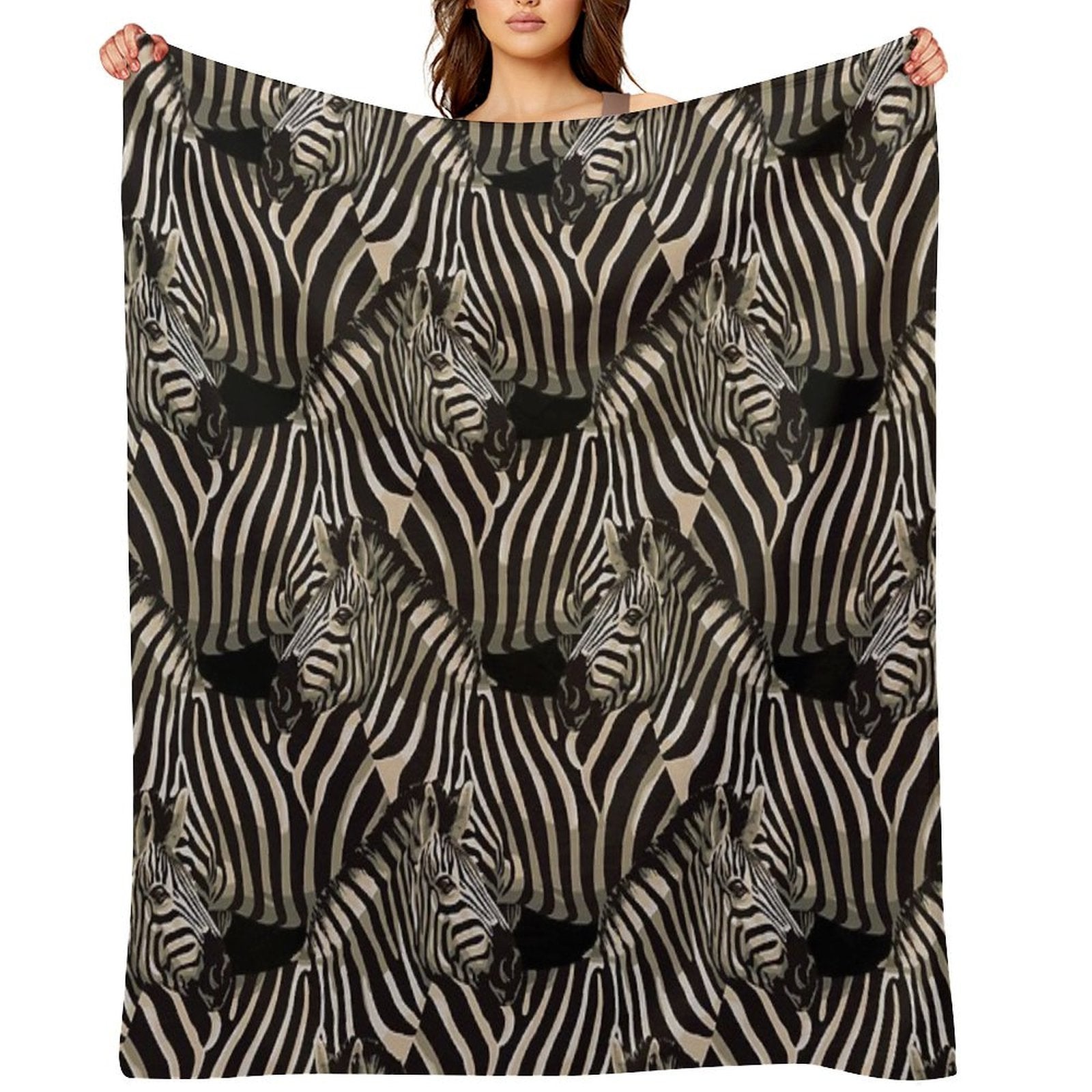 Realistic Rustic Zebra Pattern All-season Throw Blanket