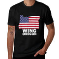 Distressed Patriotic USA Wing, Oregon  Eco-friendly Material T-Shirt