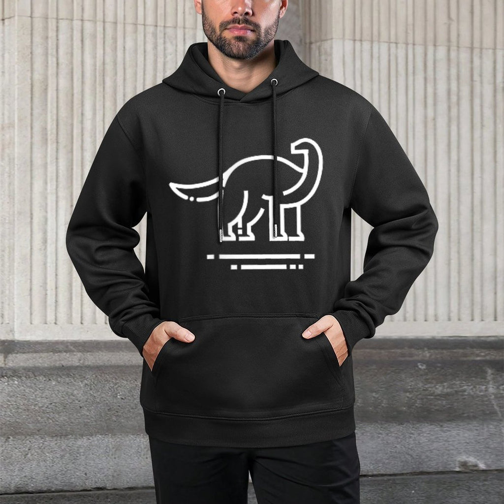 Brontosaurus For Men Women  Kids  Dinosaur Badge Adjustable Hood Hoodie