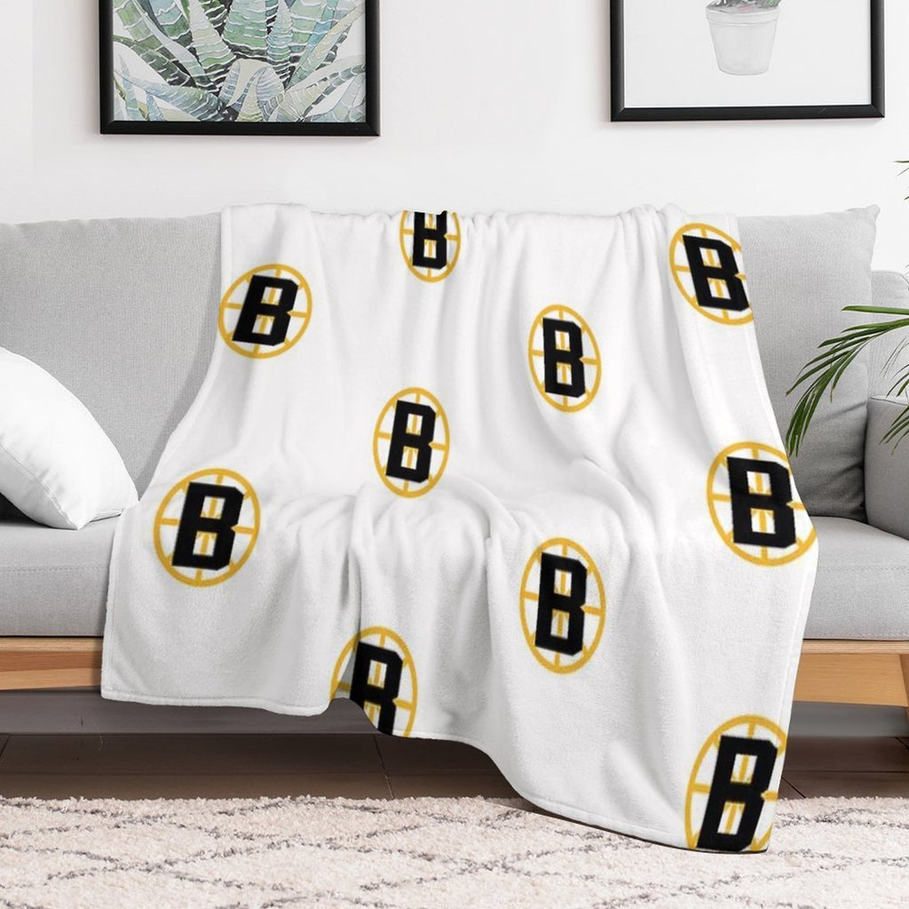 Boston Hockey Easy Care Throw Blanket