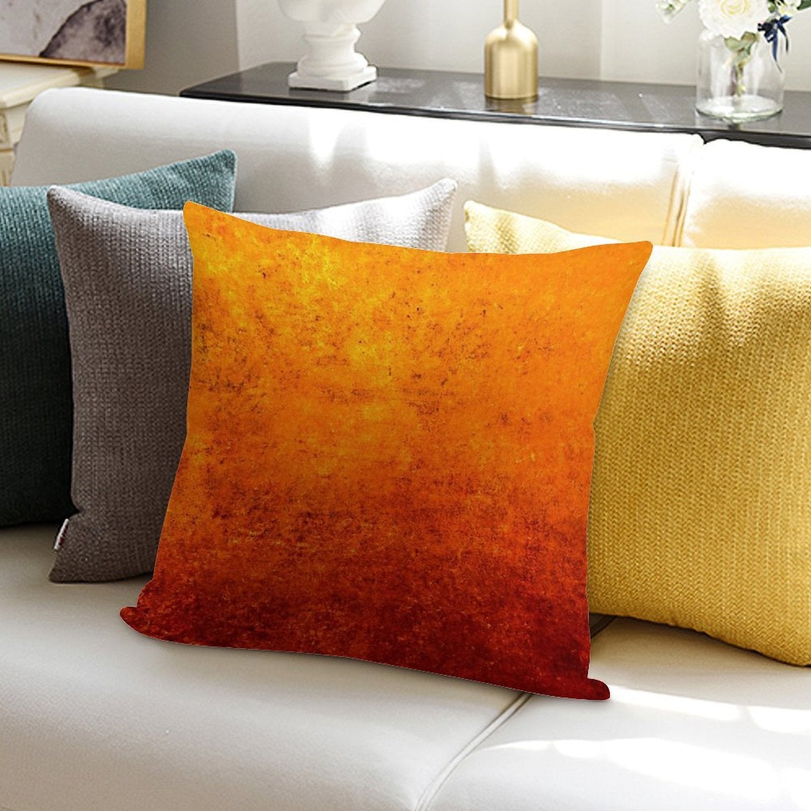 Orange Texture #2 Soft Fade-Resistant Throw Pillow