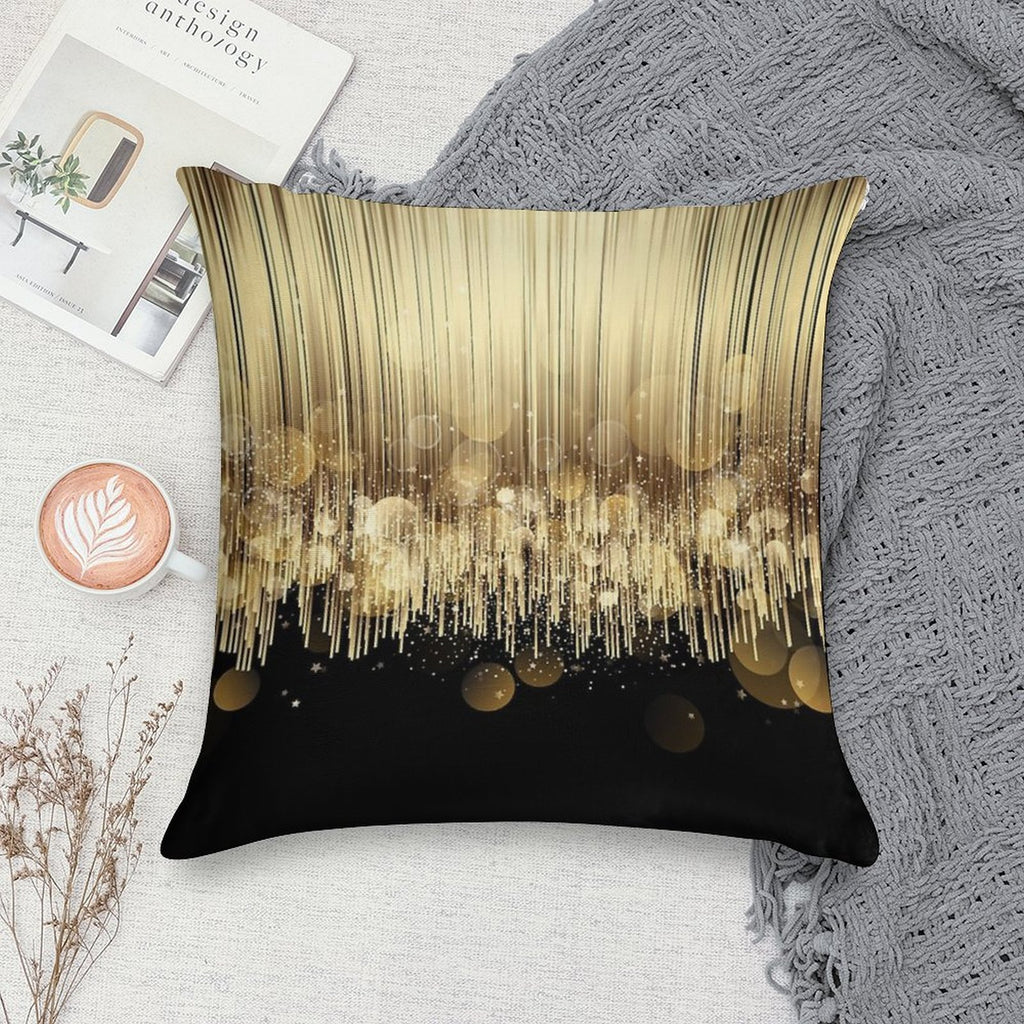 Black And Gold Soft Gift Ready Throw Pillow
