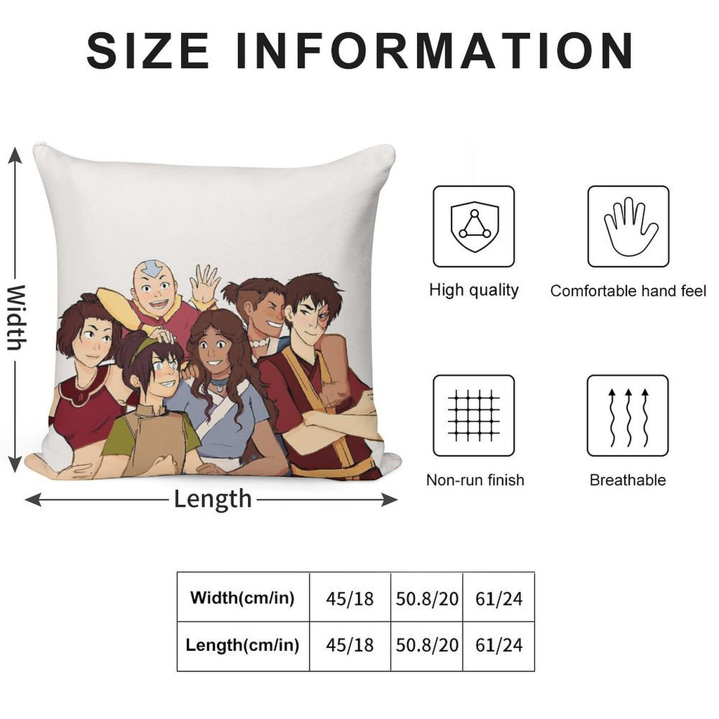 ATLA The Gaang Soft Luxury Feel Throw Pillow