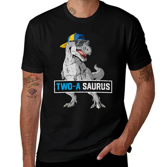 Kids 2 Years Old Dinosaur 2nd Birthday T Rex Dino Two Saurus  Soft T-Shirt
