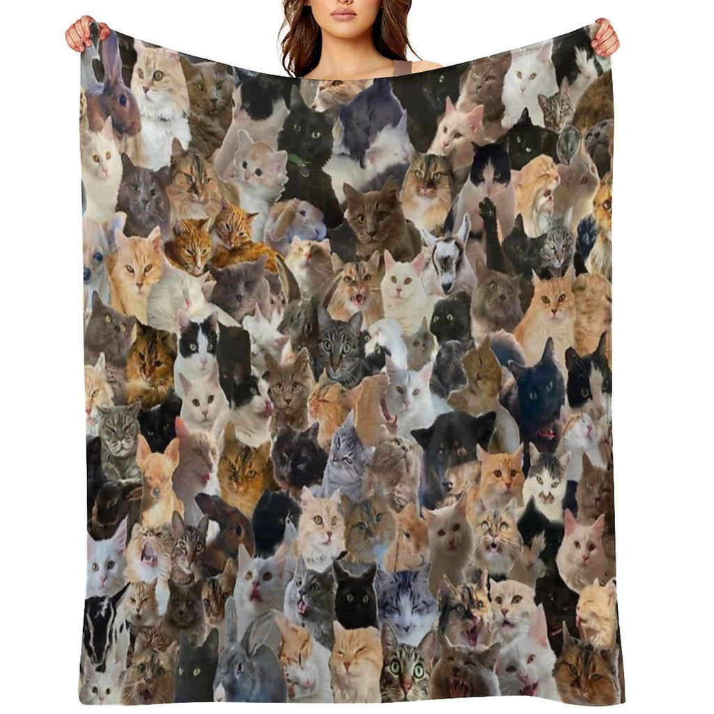 Collage with Pets (mostly Cats) Versatility Throw Blanket