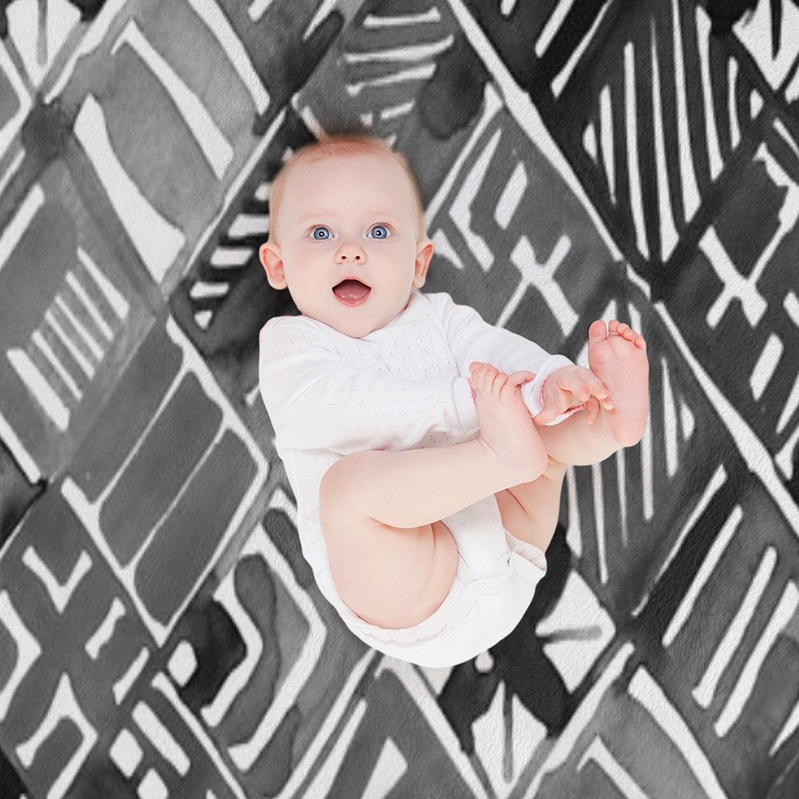 Classic Black Summer Geo Easy Care Throw Blanket