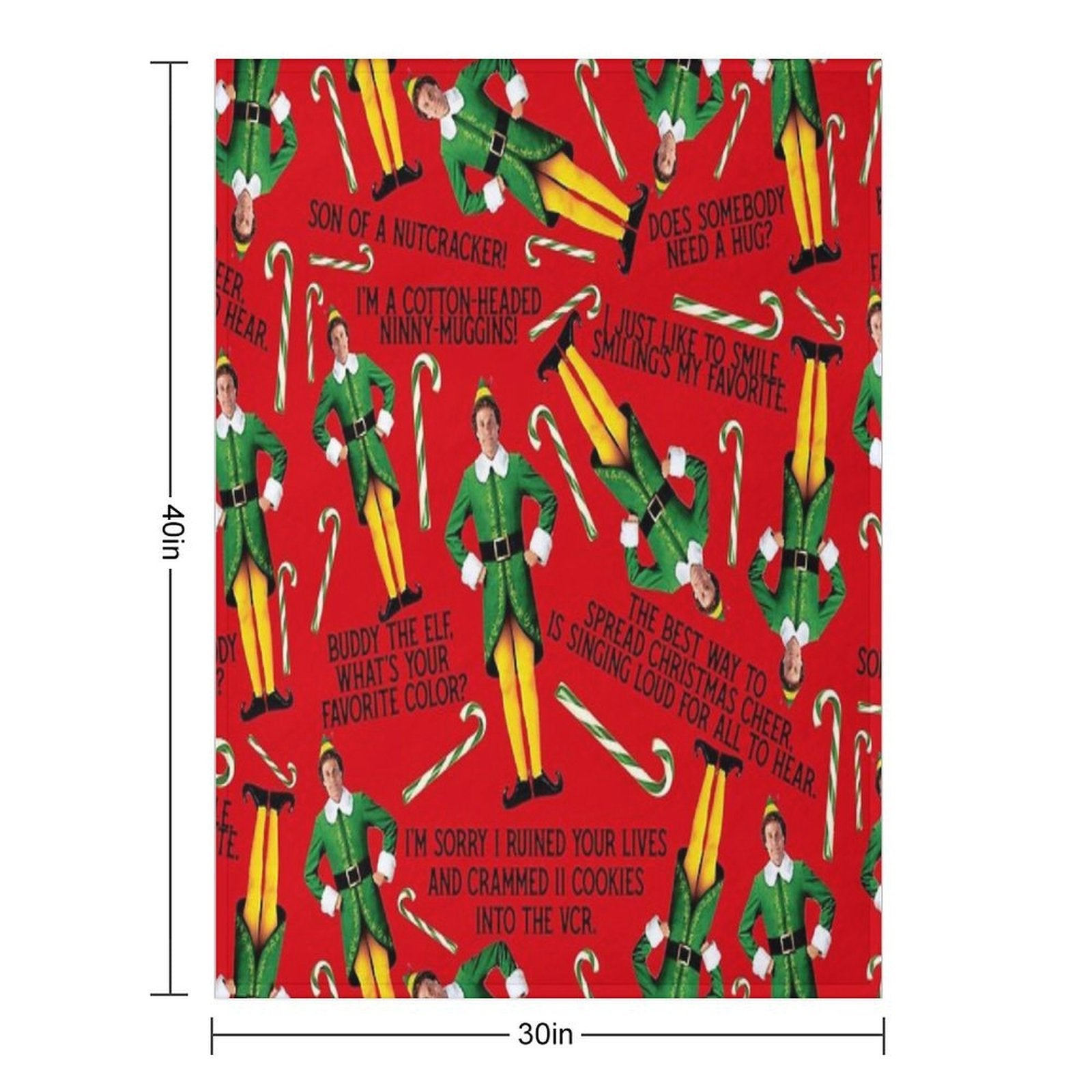 Buddy The Elf Print Gift-ready Throw Blanket