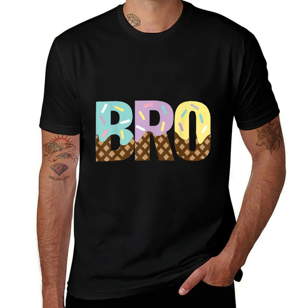 Brother Of The Sweet One Ice Cream 1st First Birthday Family  Fade-proof Color T-Shirt