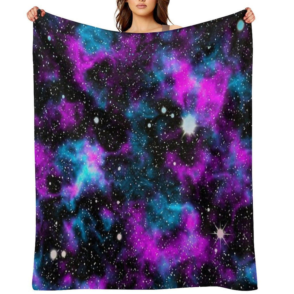 Purple And Blue Galaxy Comfort Throw Blanket