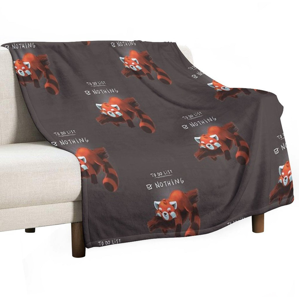 Red Panda Day - to Do List Nothing - Cute Fluffy Animal - Procrastinate Durable Throw Blanket