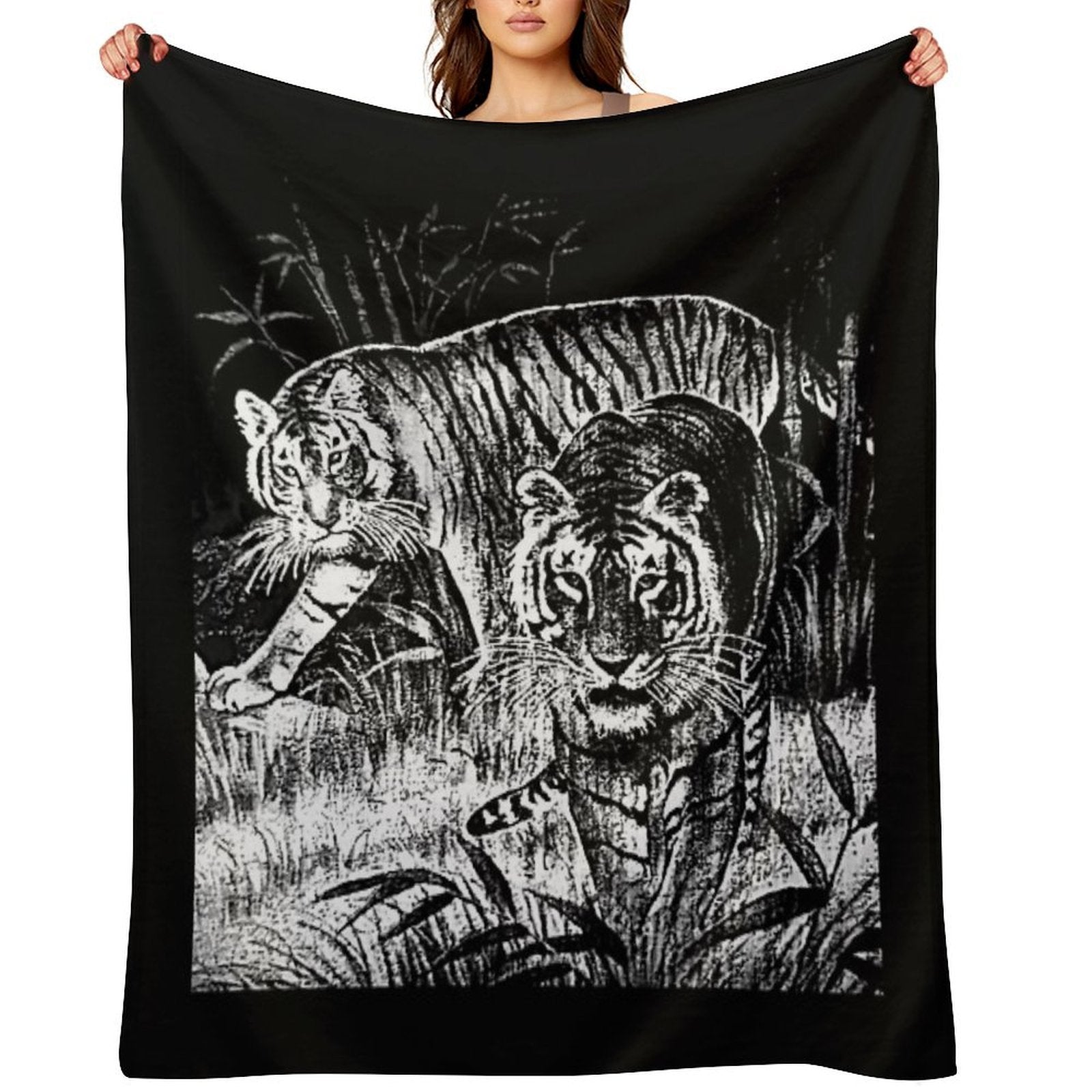 Cobija Del Tigre Mexican Blanket Tiger Meme Easy Care Throw Blanket