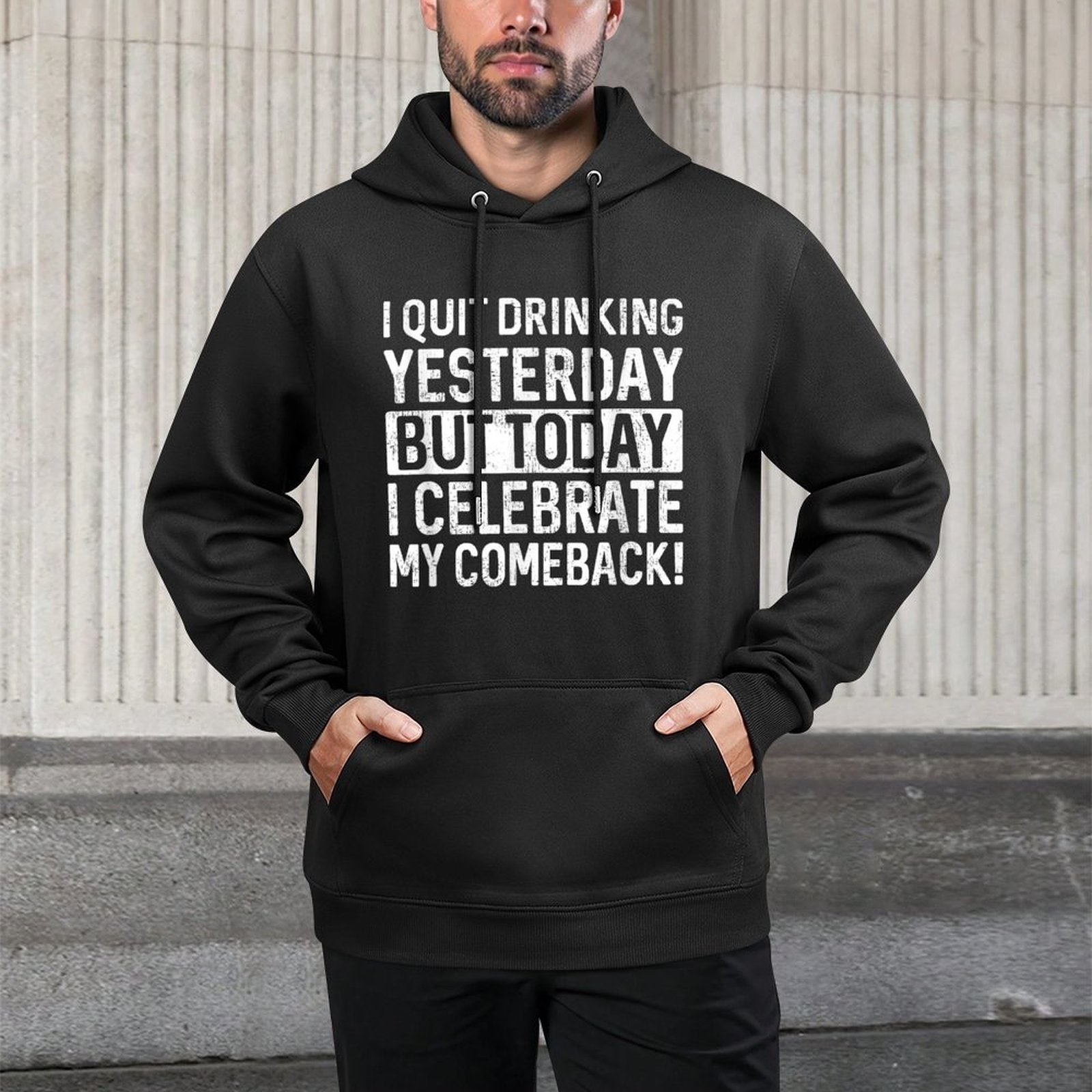 Funny Day Drinkings Men Women Adult Humor Drinking Shrink-Resistant Hoodie