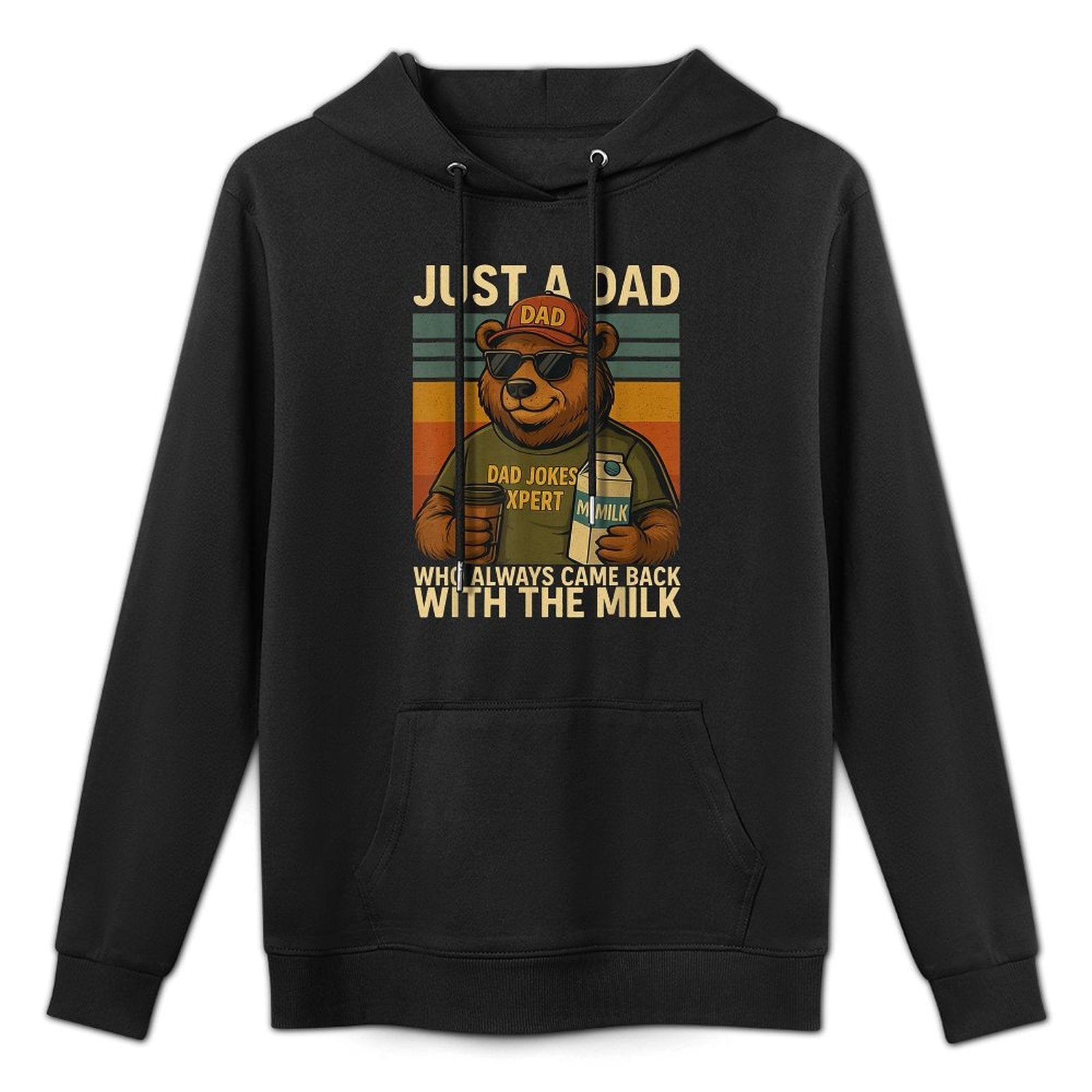 Just A Dad Who Always Came Back With The Milk, Father's Day Cotton-Polyester Blend Hoodie