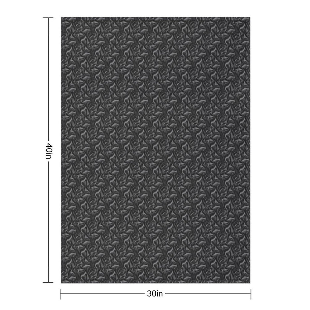Black Silky Pattern, Unique Premium Throw Blanket