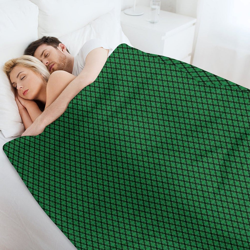 Green And Black Medallions Travel-friendly Throw Blanket