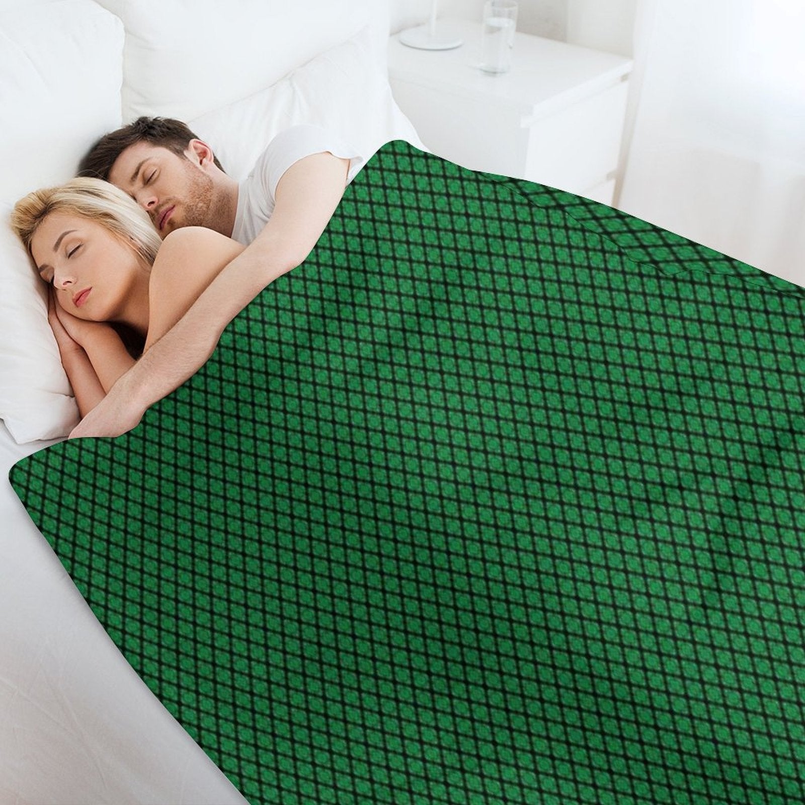 Green And Black Medallions Travel-friendly Throw Blanket