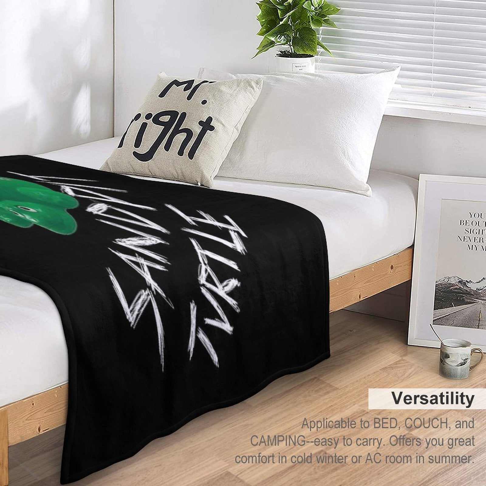 This Is Sandpit Turtle Bmth Meme White on Black Classic Easy Care Throw Blanket
