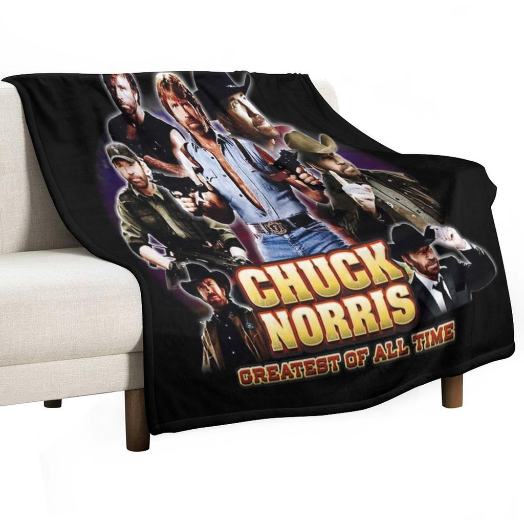 Chuck Norris GOAT Machine-washable Throw Blanket