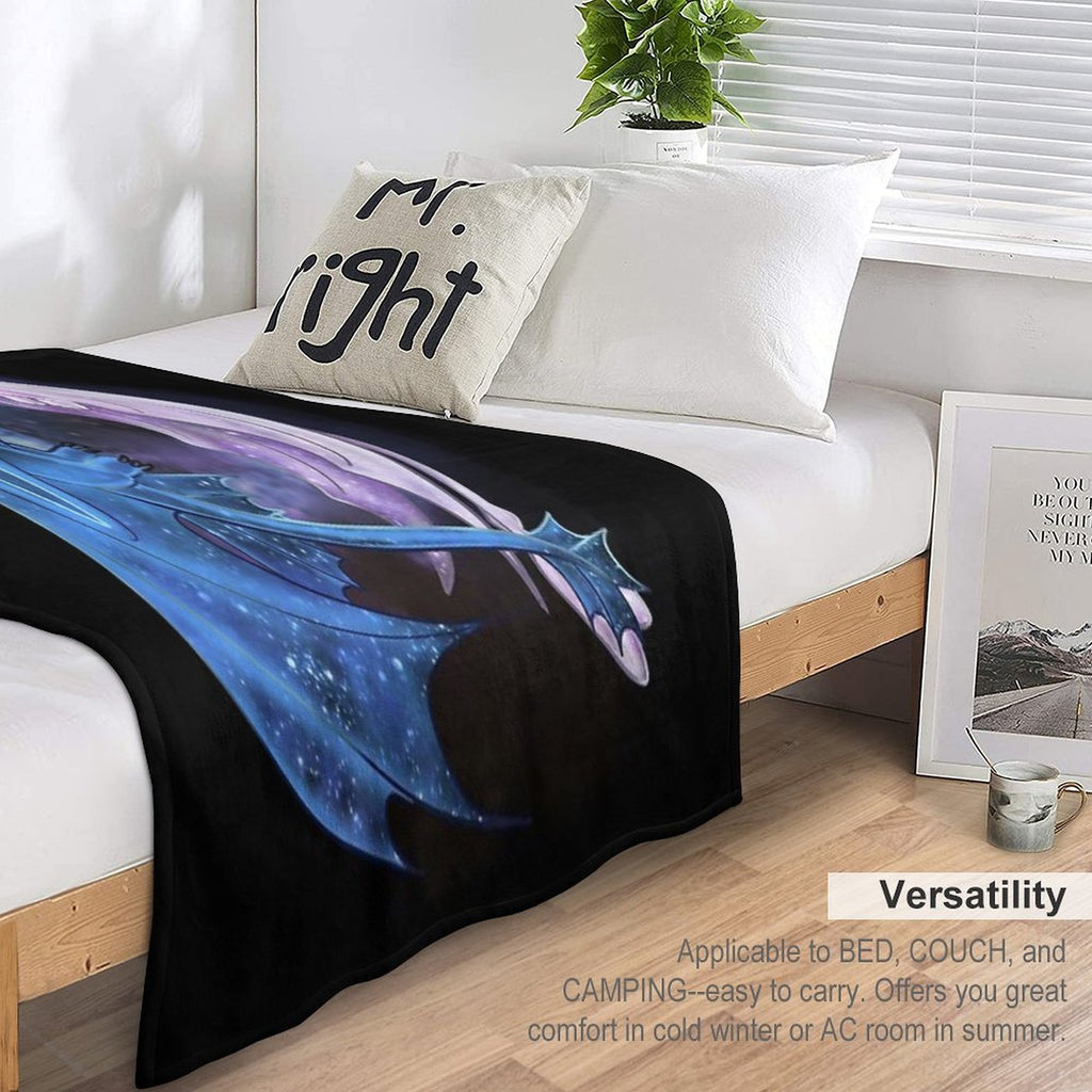 Dragon Heart - Starry Dragons - Toothless And Light Fury Compact Throw Blanket