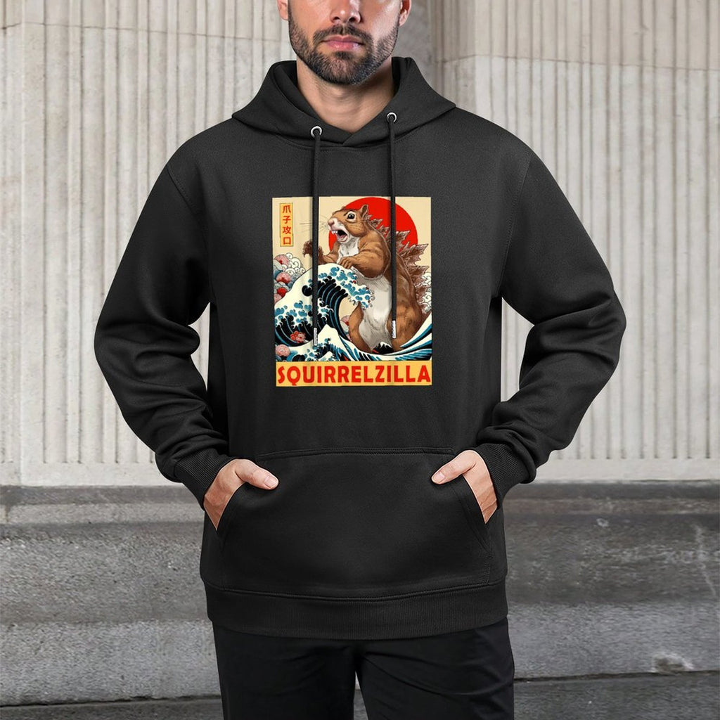 Squirrel Japanese Art Funny Squirrel Gifts For Men Women Kid Layering Staple Hoodie