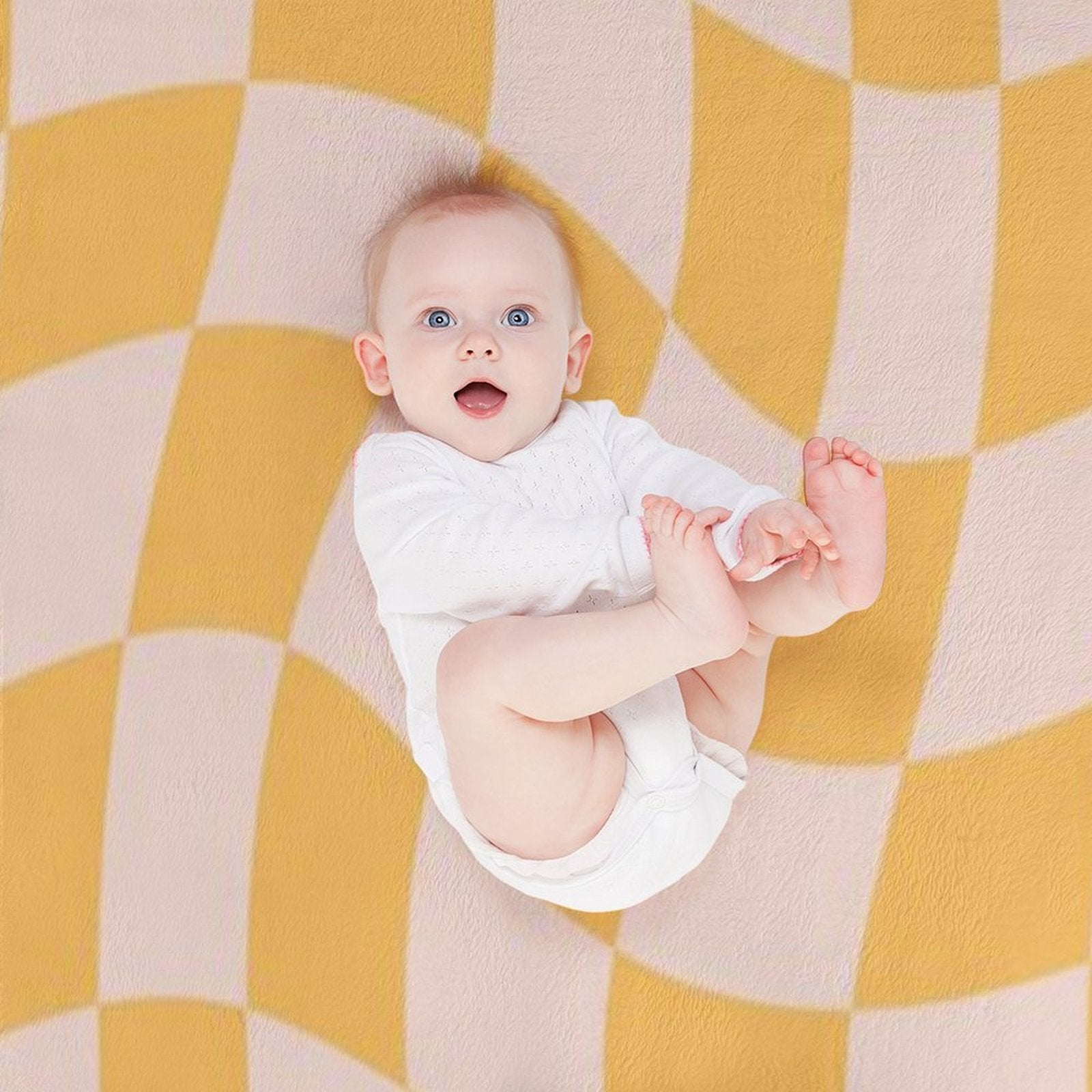 Check I - Yellow Twist Gift-ready Throw Blanket