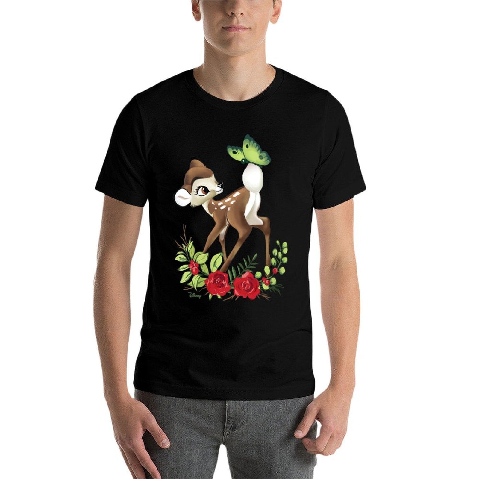 Womens Bambi - Bambi Botanical Butterfly  Rolled Sleeves T-Shirt