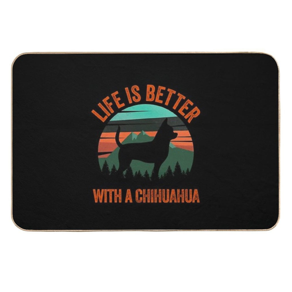 Life Is Better With A Chihuahua Vintage Dog Gift  Multi-Purpose Bath Mat