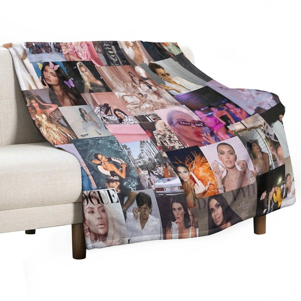 Kardash Collage Plush Throw Blanket
