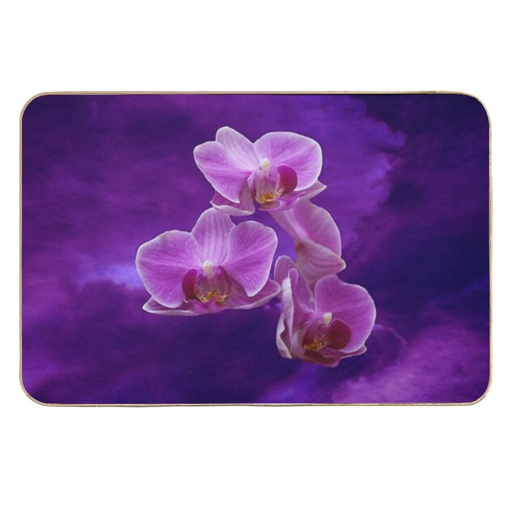 Purple Orchids  Fade-Resistant Bath Mat