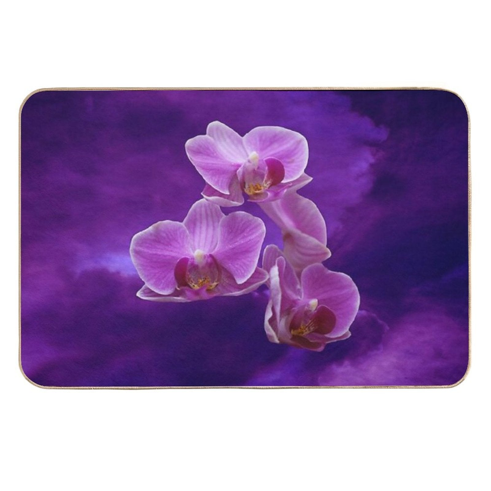 Purple Orchids  Fade-Resistant Bath Mat