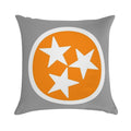 Orange & White Tri-Star Soft Skin-Friendly Throw Pillow
