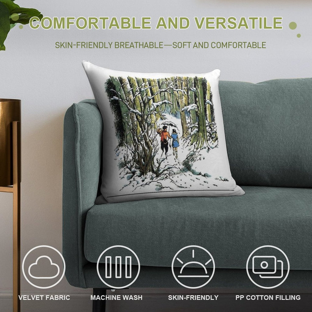 Narnia The Lion The Witch And The Wardrobe Original Illustration Soft Bedroom Essential Throw Pillow