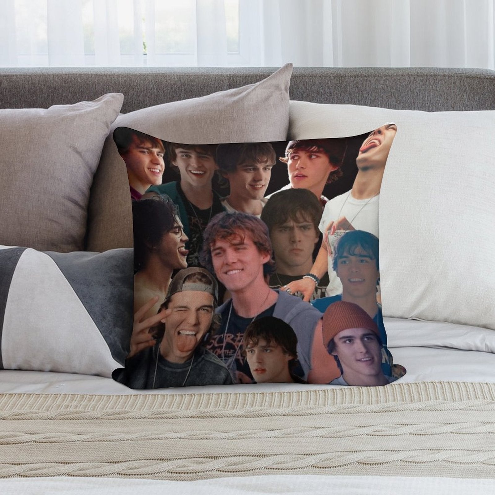 Charlie Gillespie Collage Soft Skin-Friendly Throw Pillow
