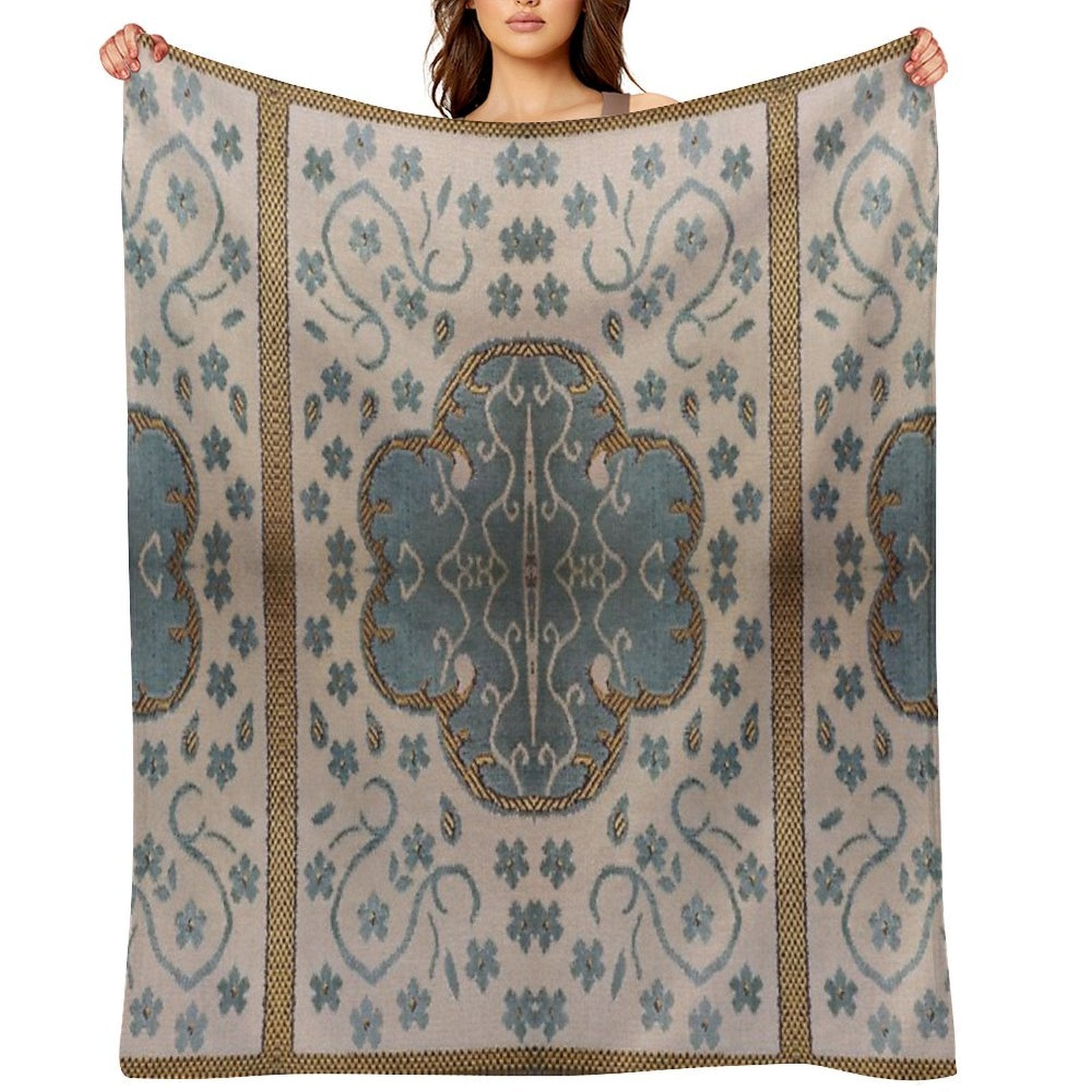 Arabian Rug Print Wrinkle-free Throw Blanket