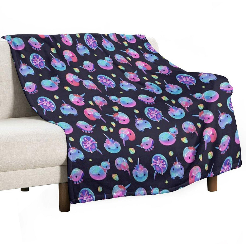 Horseshoe Crab - Dark Wrinkle-free Throw Blanket